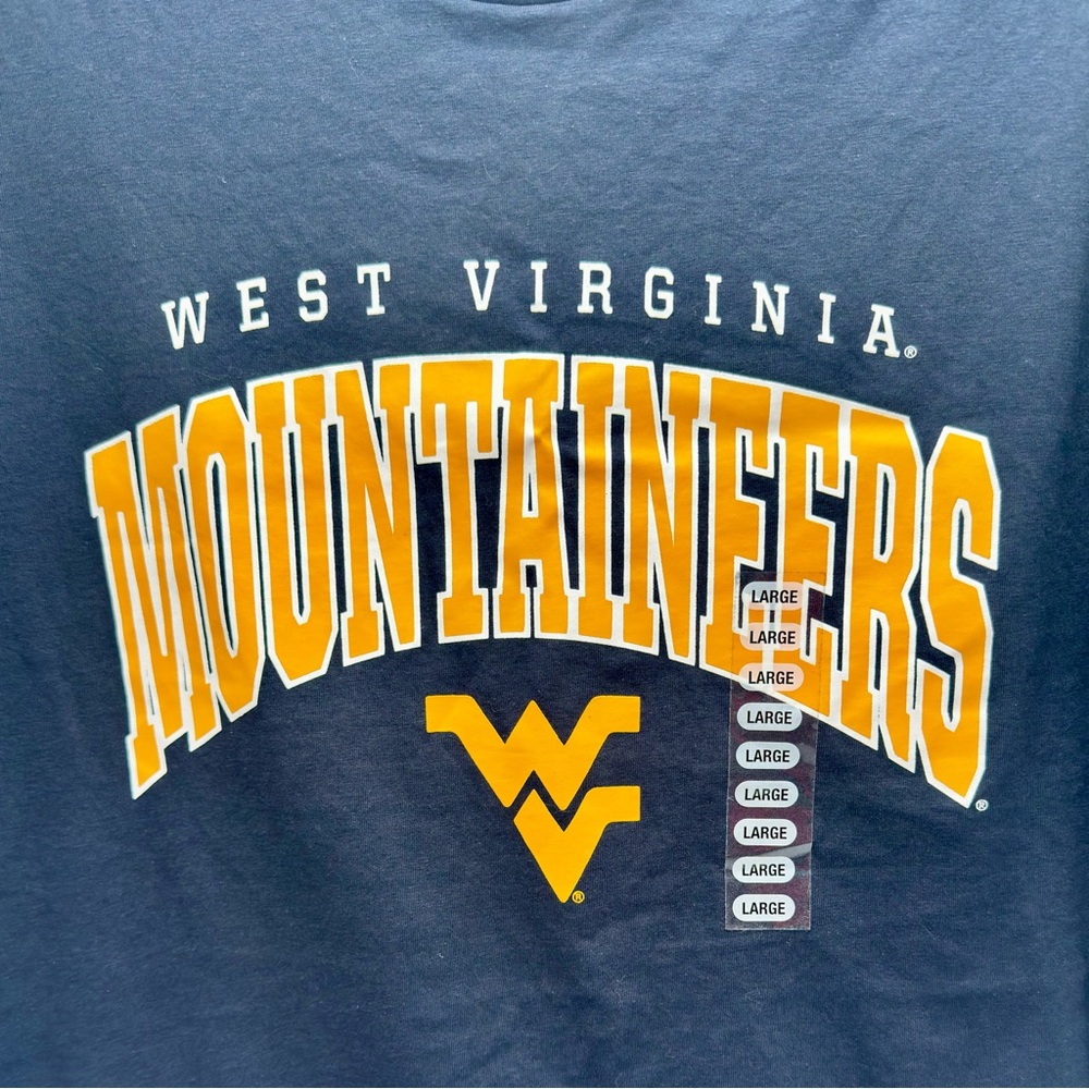 CHAMPION West Virginia Mountaineers University Navy Blue Tee Size Large - Picture 3 of 6